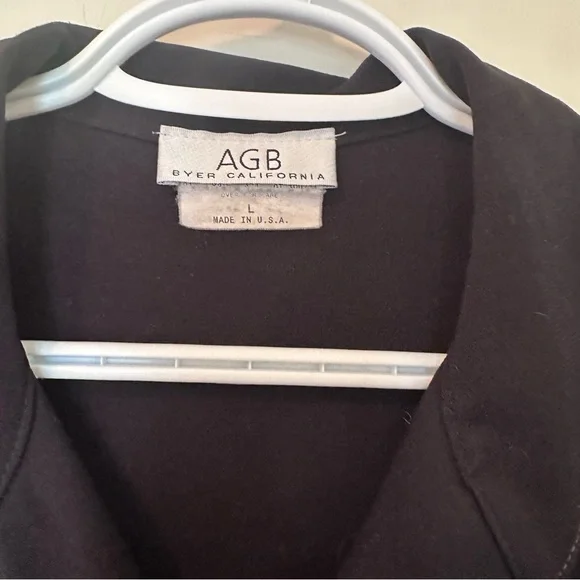 AGB Byer California Vintage Black Empire Waist Two Button Shirt, Versatile Style - Picture 6 of 10